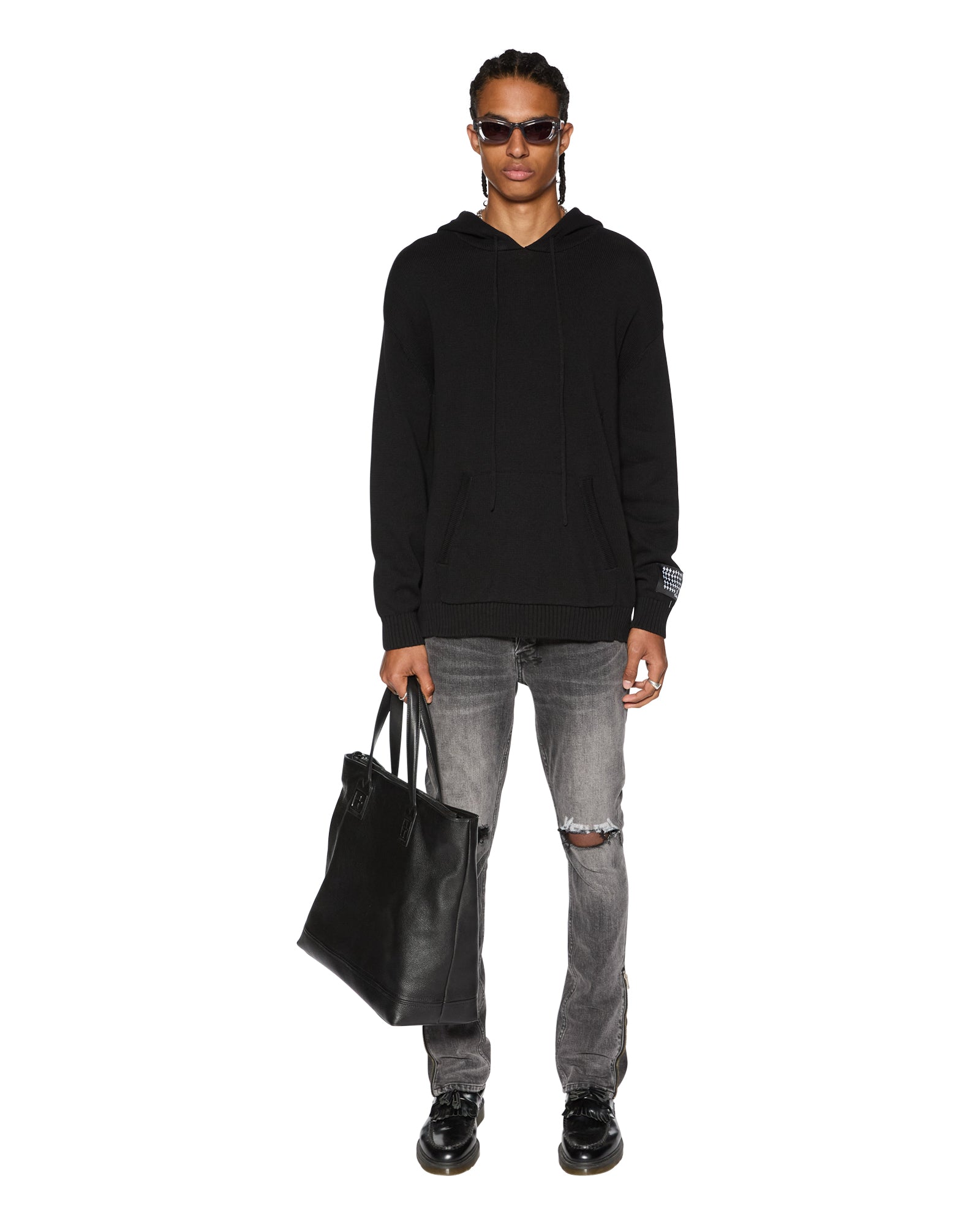 1999 KNIT HOODIE BLACK - Image 2