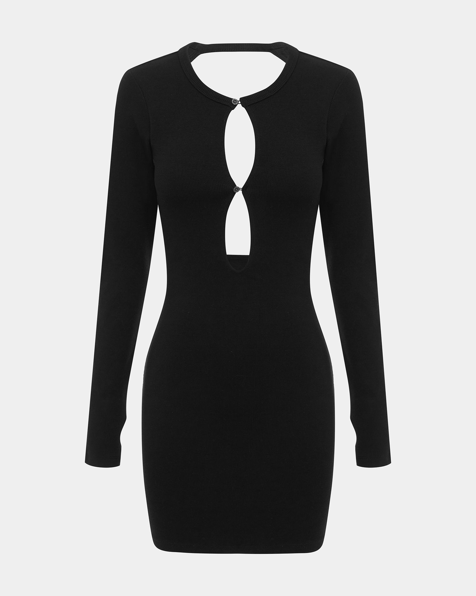 ARISE LS KEYHOLE DRESS BLACK - Image 5