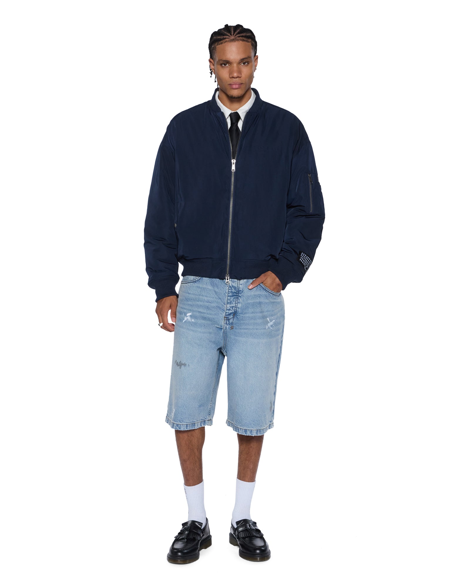 INTRUDER BOMBER JACKET NAVY - Image 5