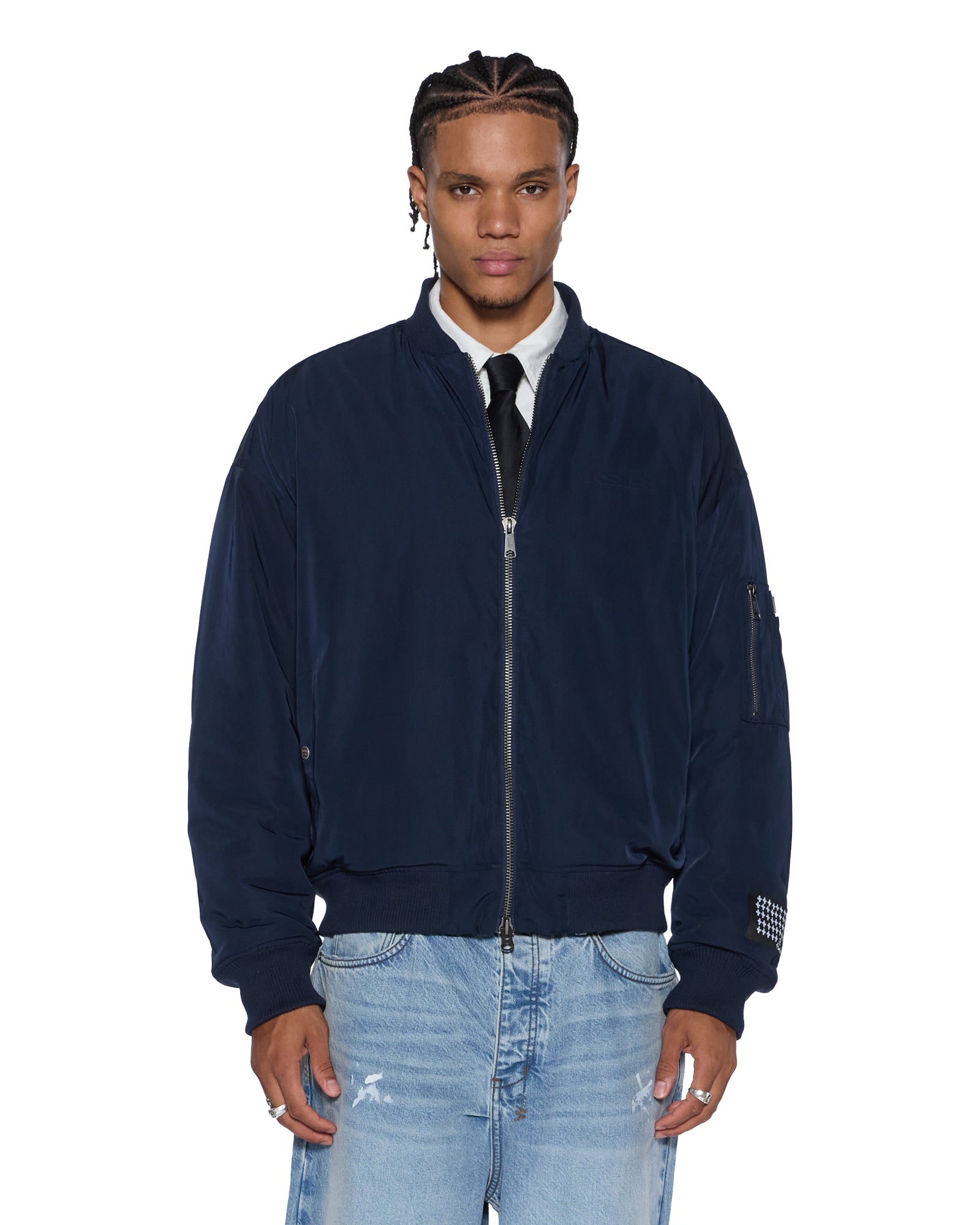 INTRUDER BOMBER JACKET NAVY - Image 4