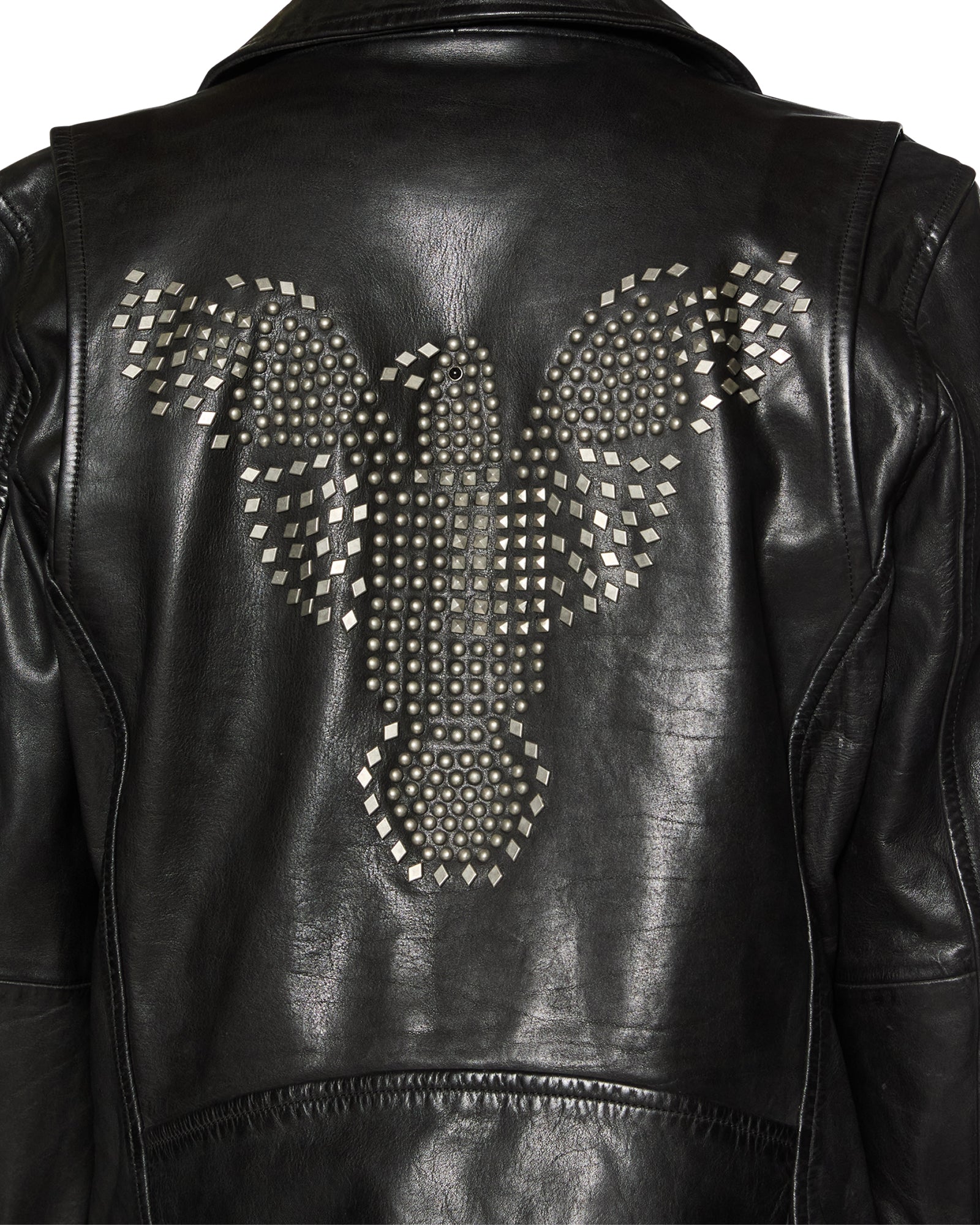 EAGLE LEATHER JACKET BLACK - Image 4