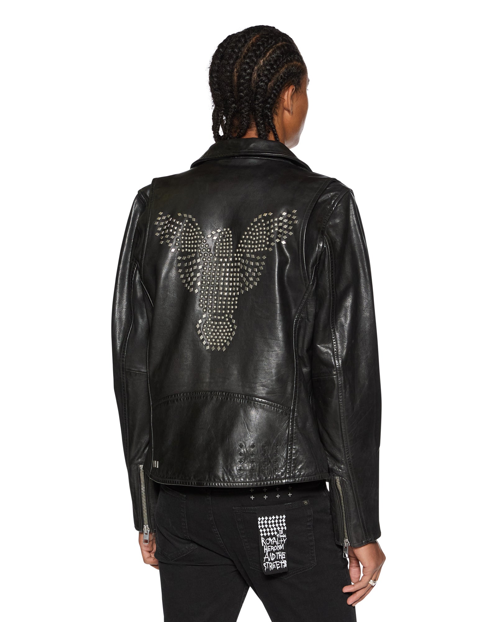 EAGLE LEATHER JACKET BLACK - Image 5