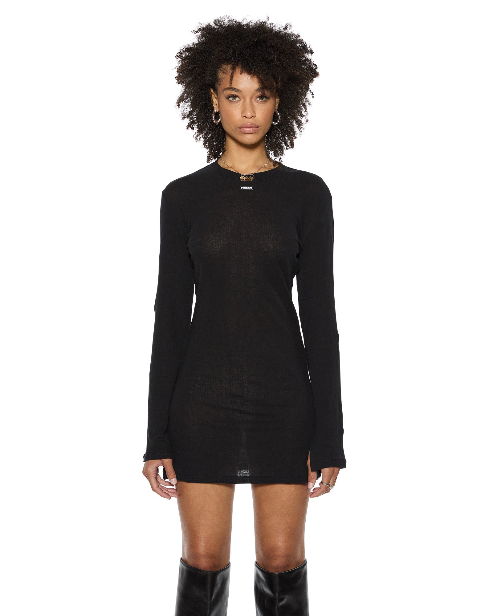 CRAWFORD LS MINI DRESS BLACK - Image 3