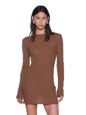 CRAWFORD LS MINI DRESS CHOCOLATE