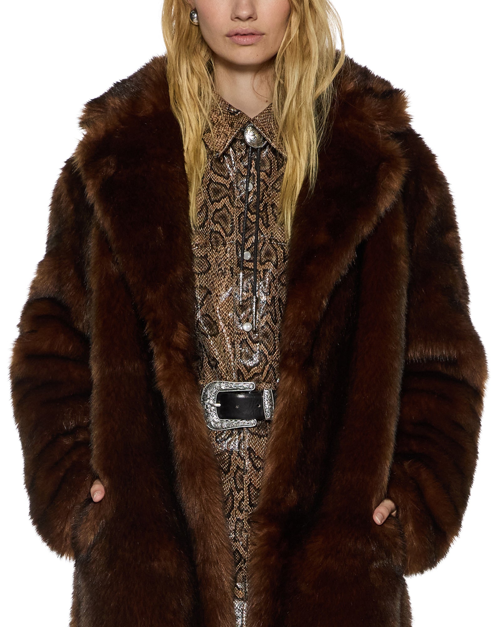 ALTON FAUX FUR JACKET TAWNY - Image 2