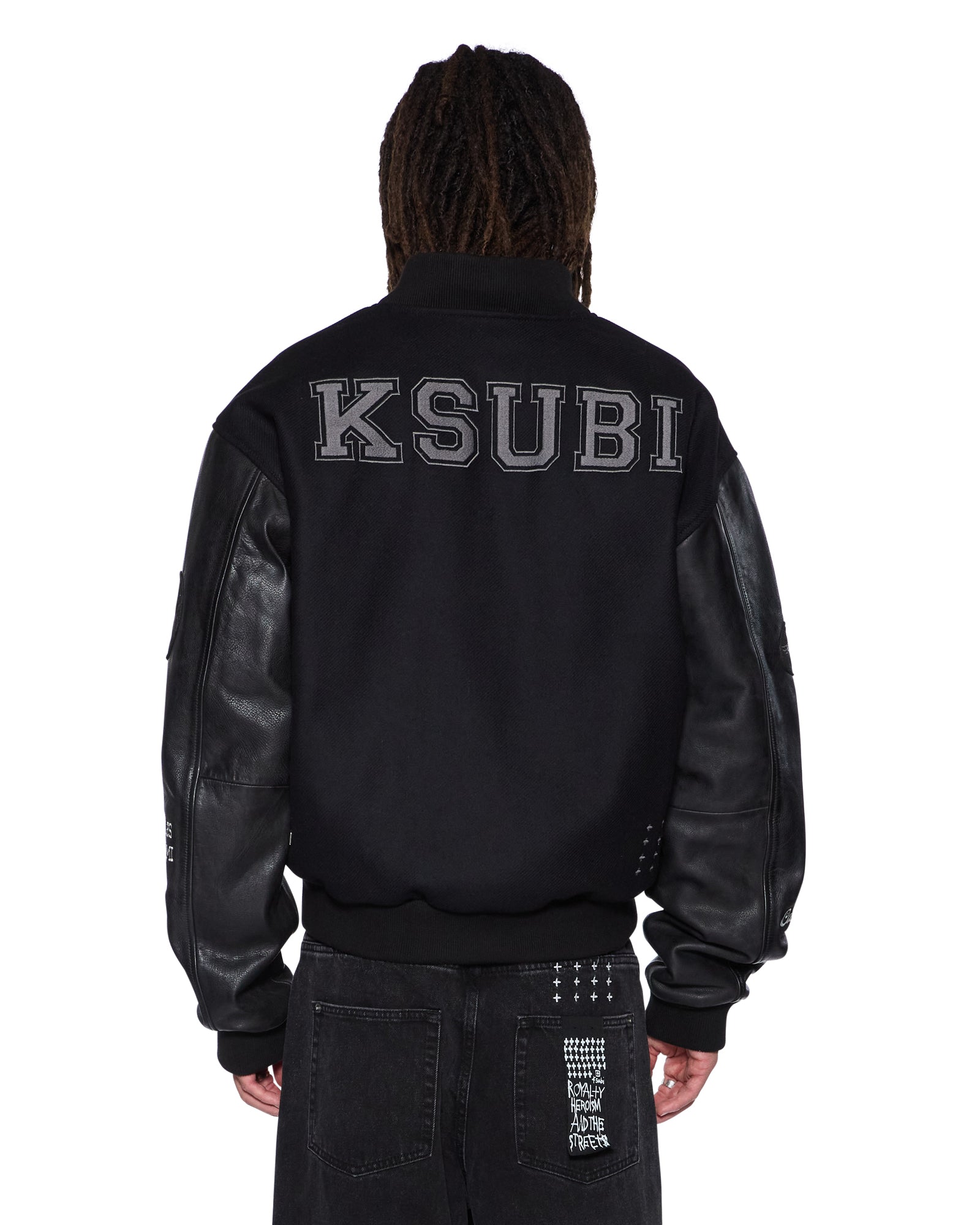 PATCHED VARSITY JACKET BLACK - Image 2