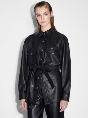 VOYAGER SHACKET BLACK LEATHER