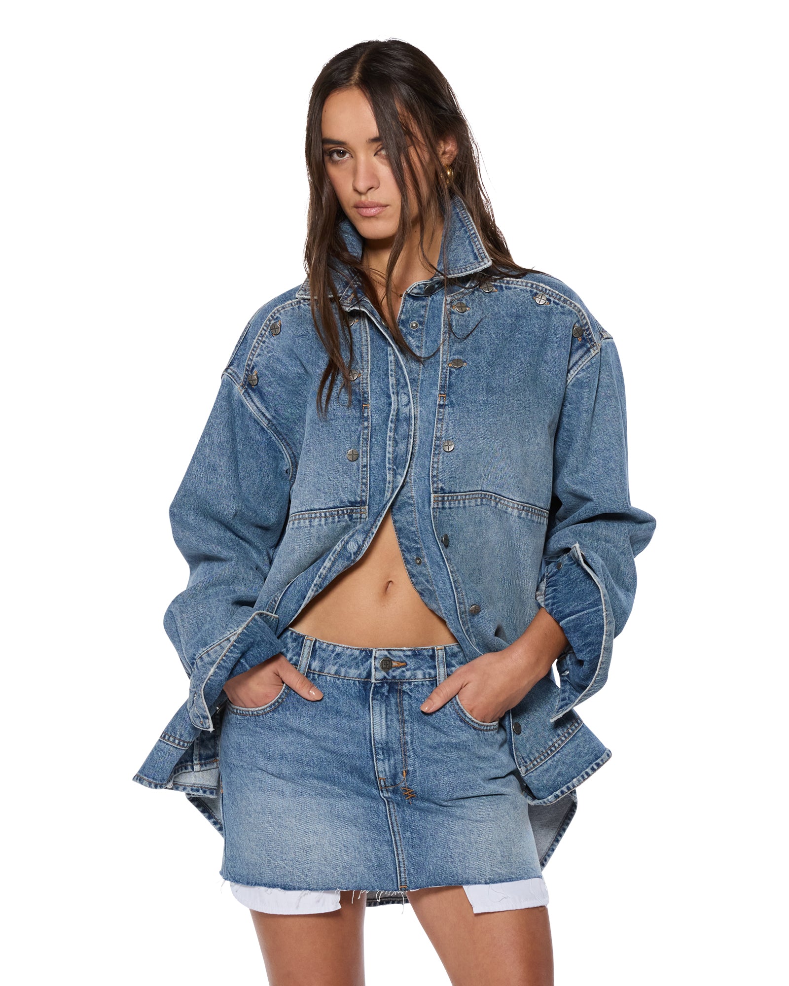 BOLT OVERSIZED LS SHIRT SWEPT