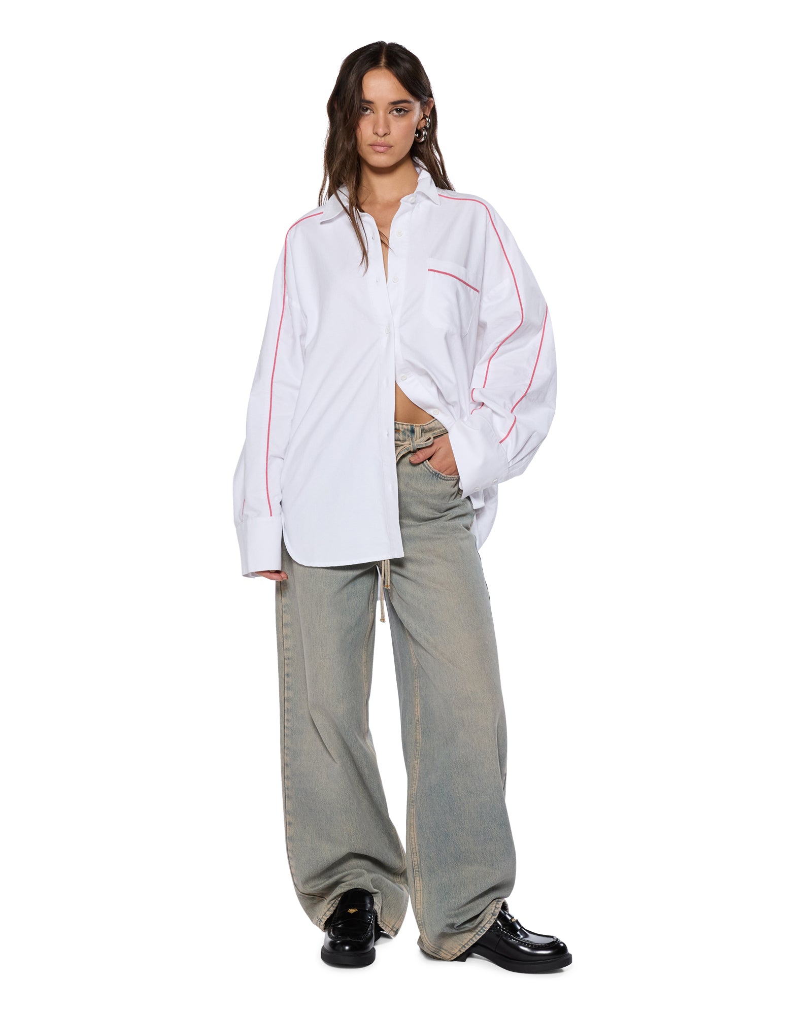 STINGER ASTRA LS SHIRT WHITE/RED - Image 3