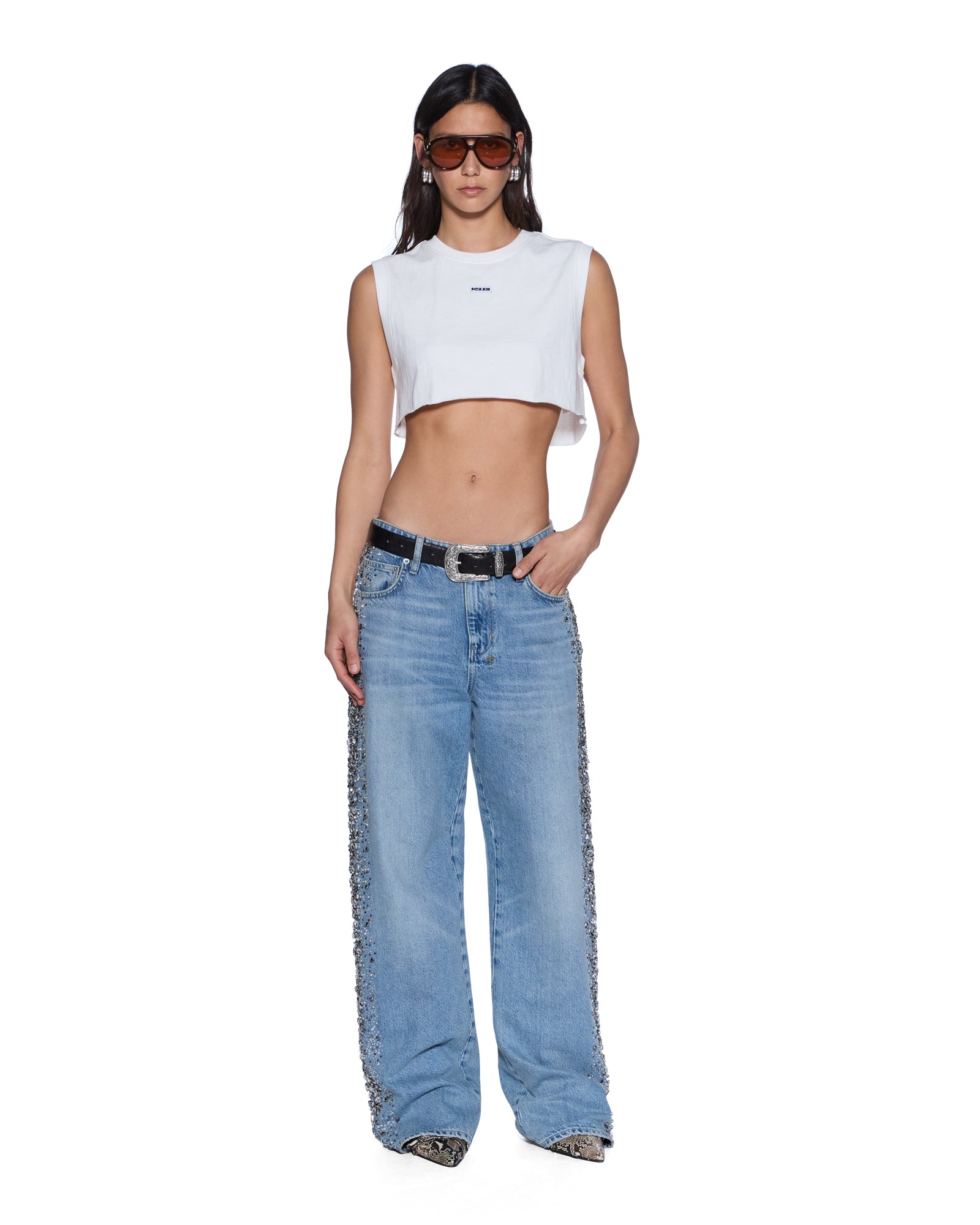 LABELS CROP TANK WHITE - Image 2