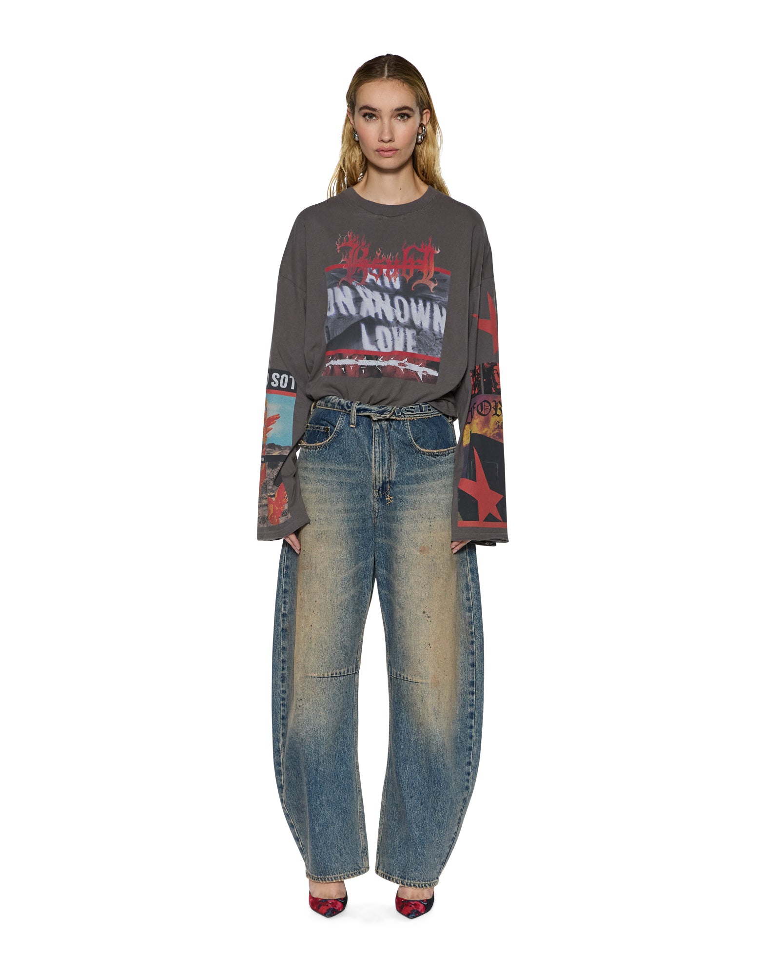 ALTAR LS BOYFRIEND TEE CHARCOAL - Image 2