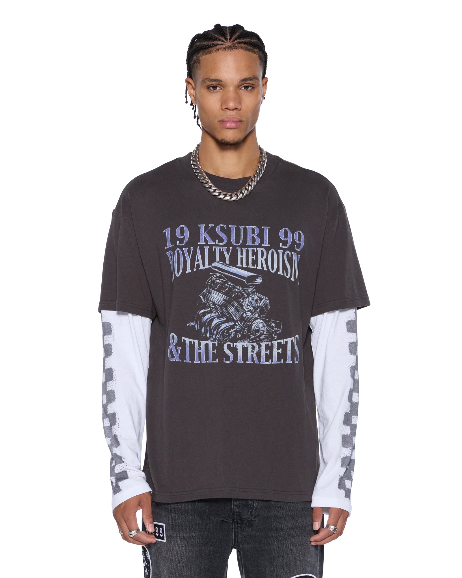 ENGINE LS LAYER TEE FADED BLACK