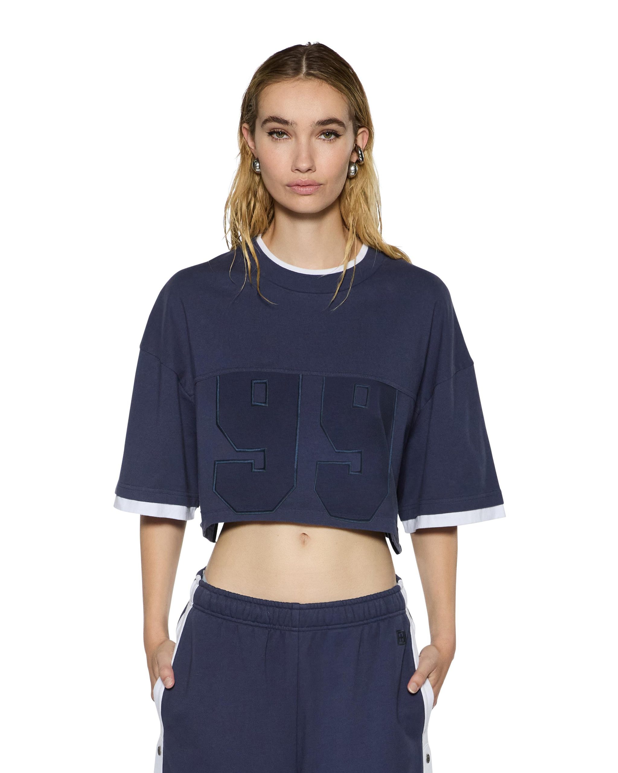 99 BOYFRIEND CROPPED SS TEE INK BLUE - Image 2