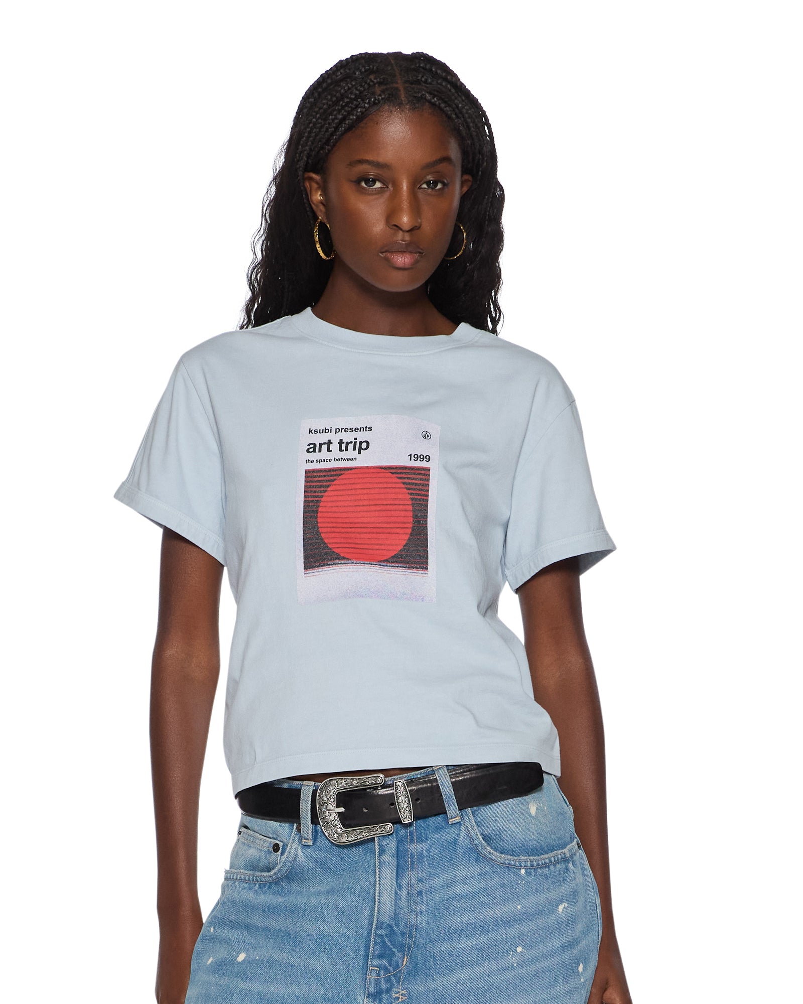 ART TRIP SHRUNKEN CUT OUT TEE ICE MIST