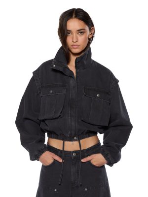 CROPPED ANORAK BLACK
