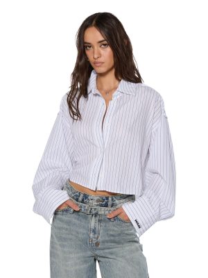 CROPPED ASTRA LS SHIRT BLUE STRIPE