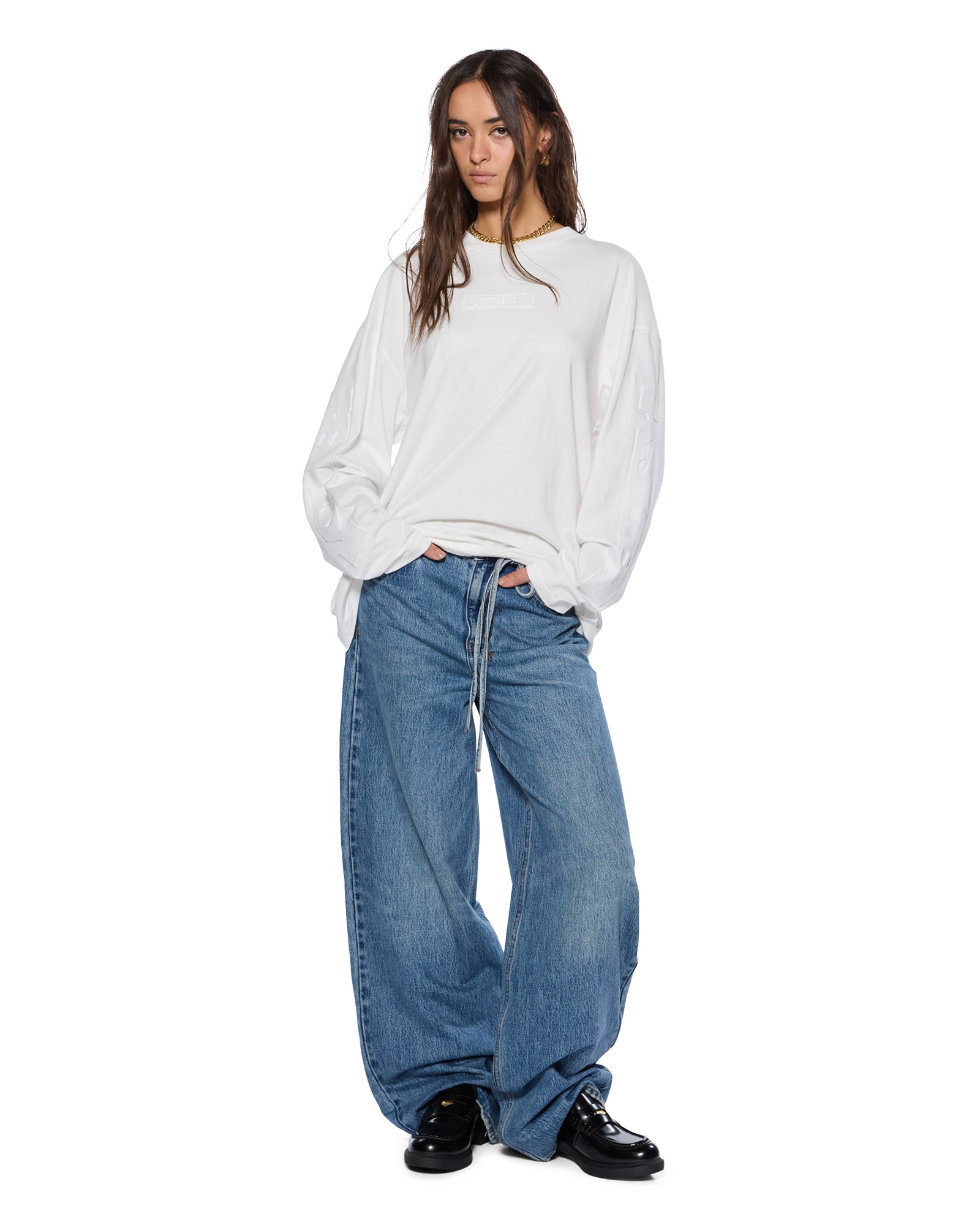 SOTT BOYFRIEND LS TEE VINTAGE WHITE - Image 2