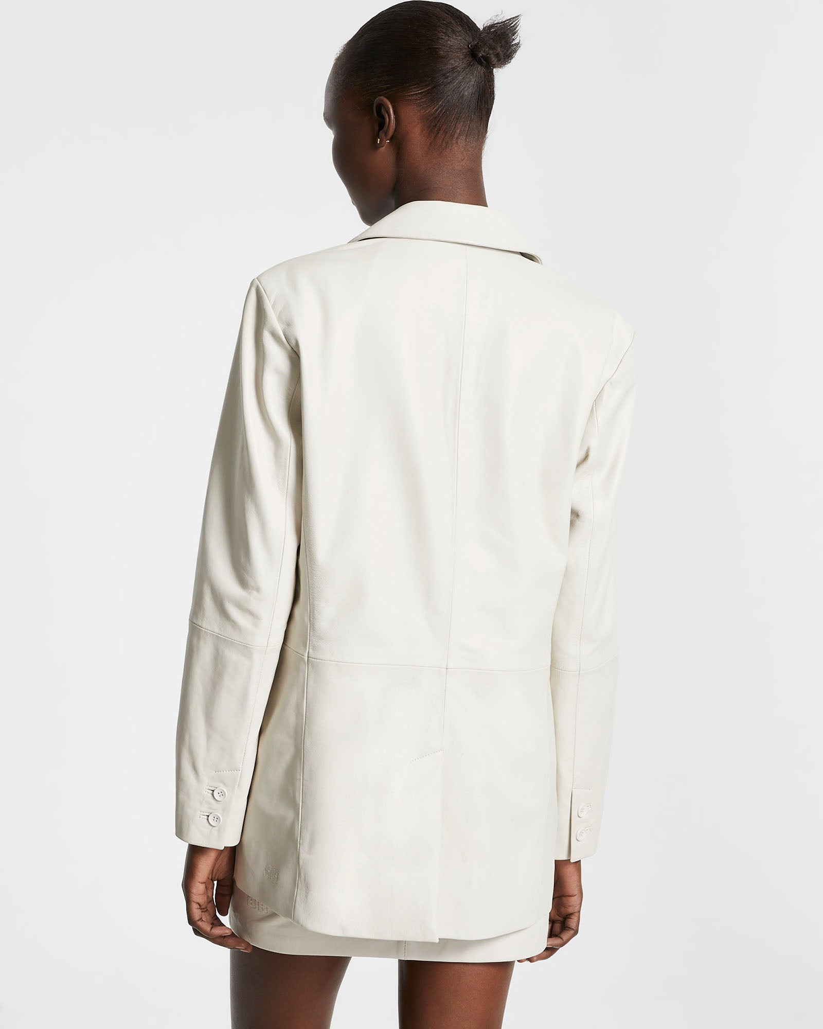 VIVIAN LEATHER BLAZER OFF WHITE - Image 4