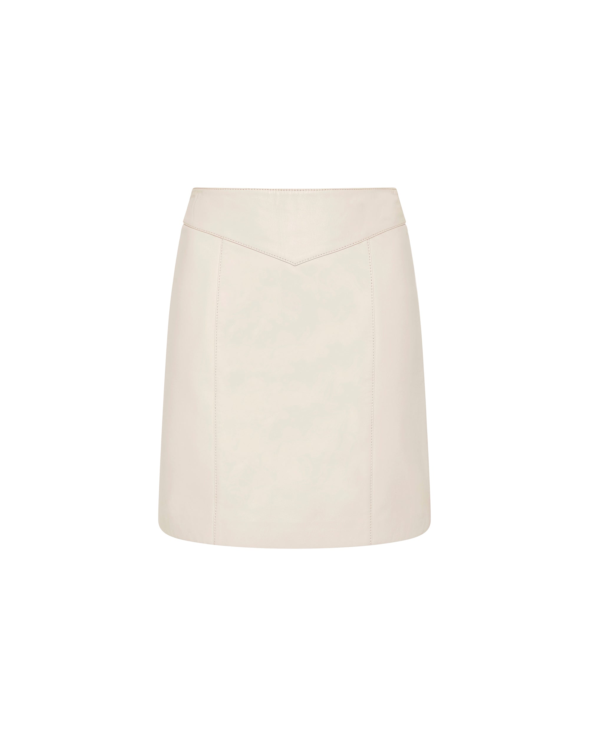 VIVIAN LEATHER SKIRT OFF WHITE - Image 6