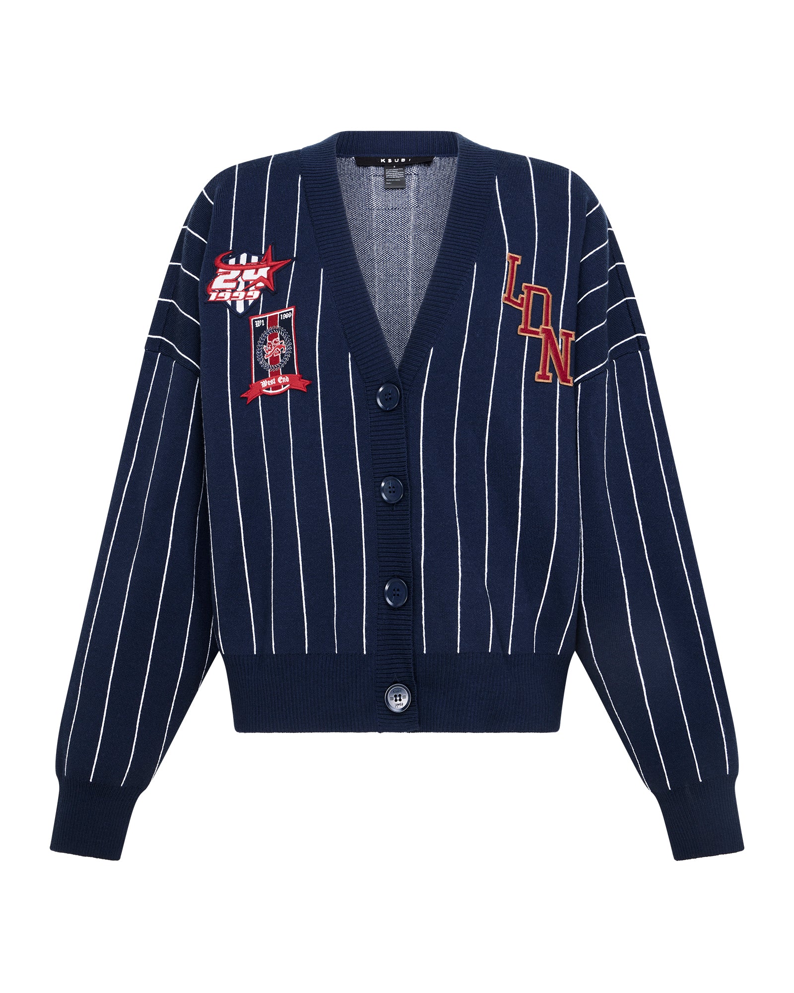 DEAN CARDIGAN NAVY PINSTRIPE - Image 6