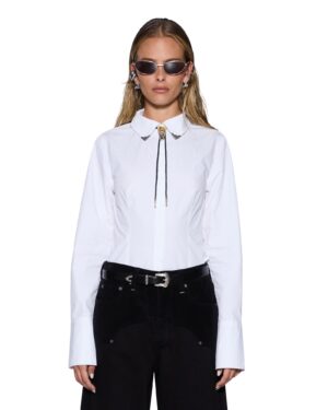 Dare Open Back Ls Shirt White